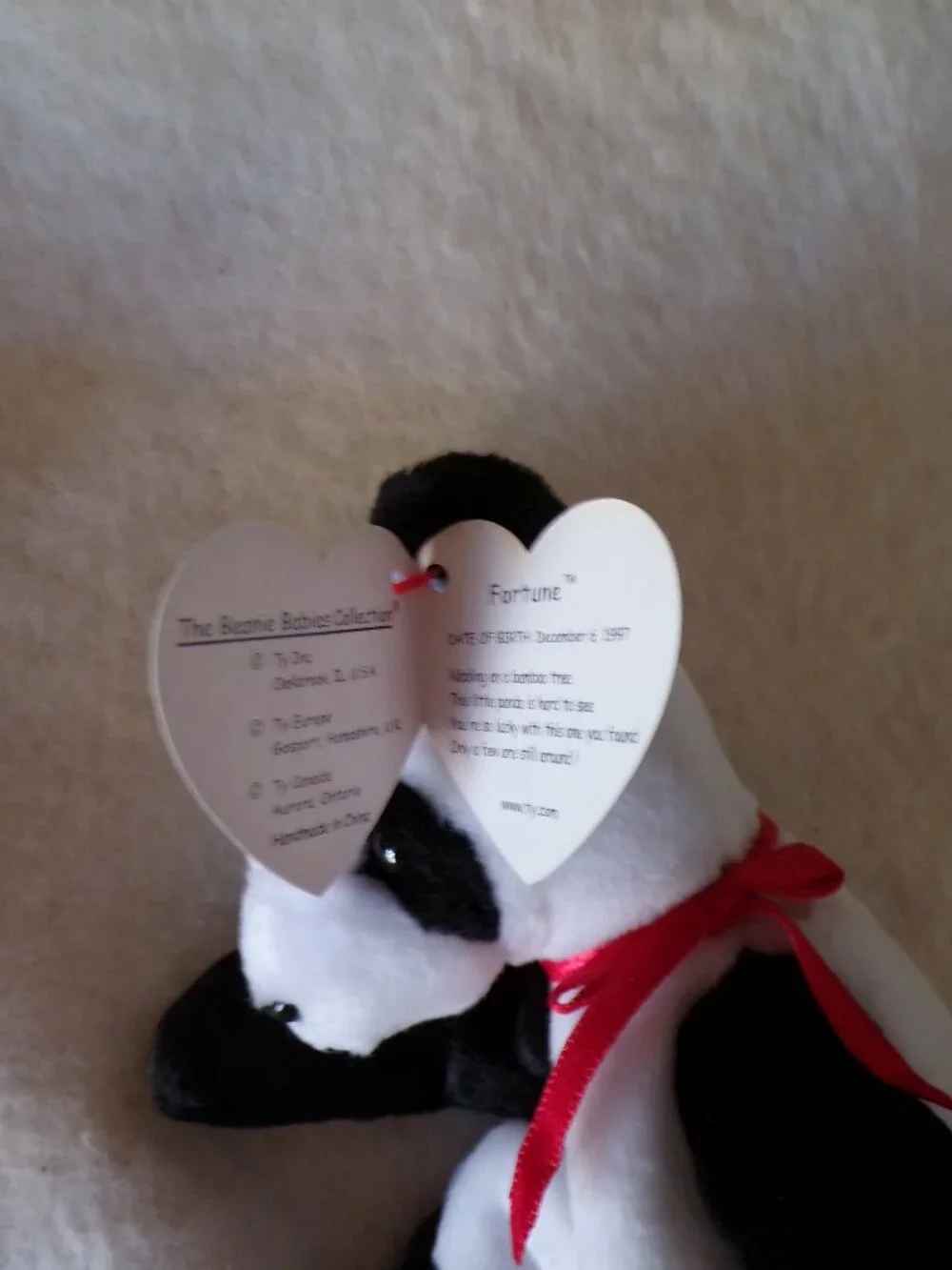 Ty Beanie Baby FORTUNE the Panda Bear 1997 NEW MWMTs Stuffed Animal Toy
